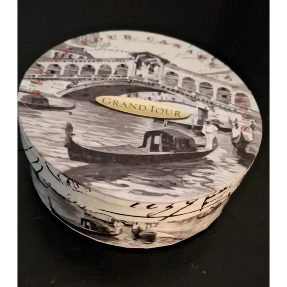 French Inspired Canape Plates with storage box set of 4 Tina Higgins New